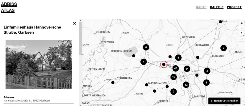 Demolition Atlas: Demolition Atlas - A digital map showing buildings that were demolited or are in danger of being demolished soon - including details of one entry